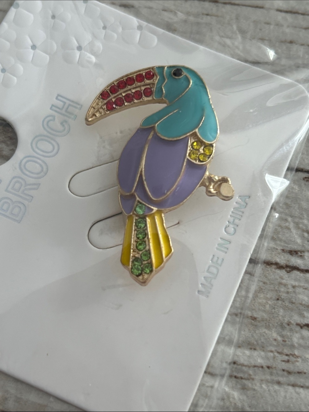 🔥$2 Colorful Toucan Brooch Pin - Turquoise, Lavender & Yellow